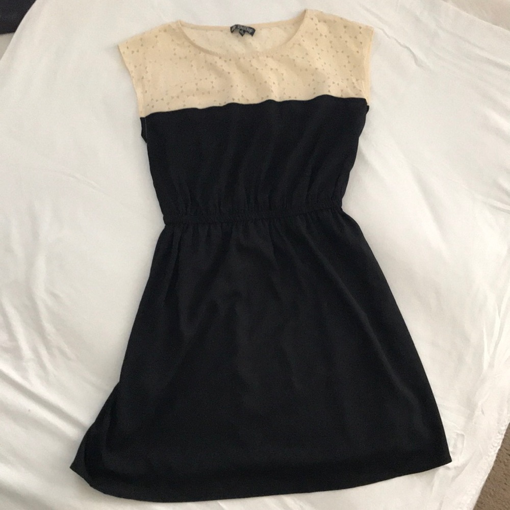 Black and Ivory Dress with Cutouts